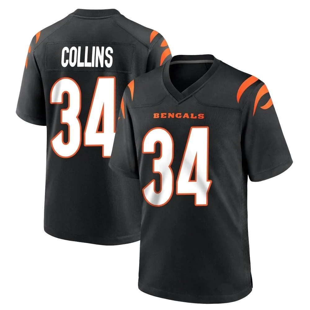 Men's Cincinnati Bengals Elijah Collins Nike Team Color Game Black Jersey Men's Cincinnati Bengals Elijah Collins Nike Team Color Game Black Jersey