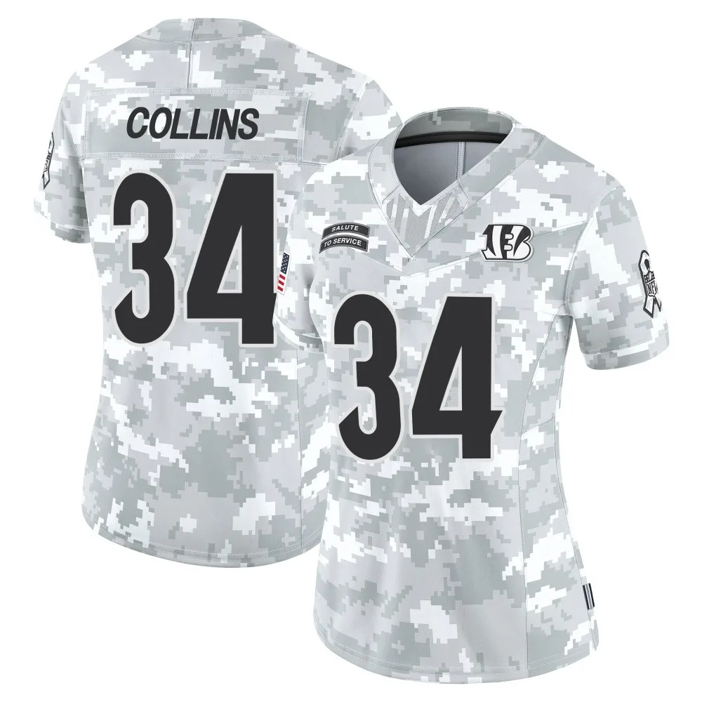 Women's Cincinnati Bengals Elijah Collins Nike 2024 Salute to Service Limited Arctic Camo Jersey Women's Cincinnati Bengals Elijah Collins Nike 2024 Salute to Service Limited Arctic Camo Jersey