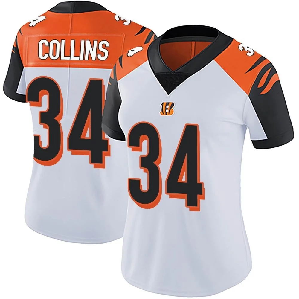 Women's Cincinnati Bengals Elijah Collins Nike Vapor Untouchable Limited White Jersey Women's Cincinnati Bengals Elijah Collins Nike Vapor Untouchable Limited White Jersey