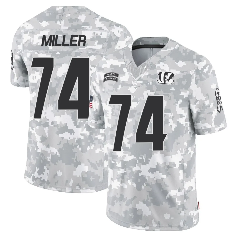 Men's Cincinnati Bengals Eric Miller Nike 2024 Salute to Service Limited Arctic Camo Jersey Men's Cincinnati Bengals Eric Miller Nike 2024 Salute to Service Limited Arctic Camo Jersey
