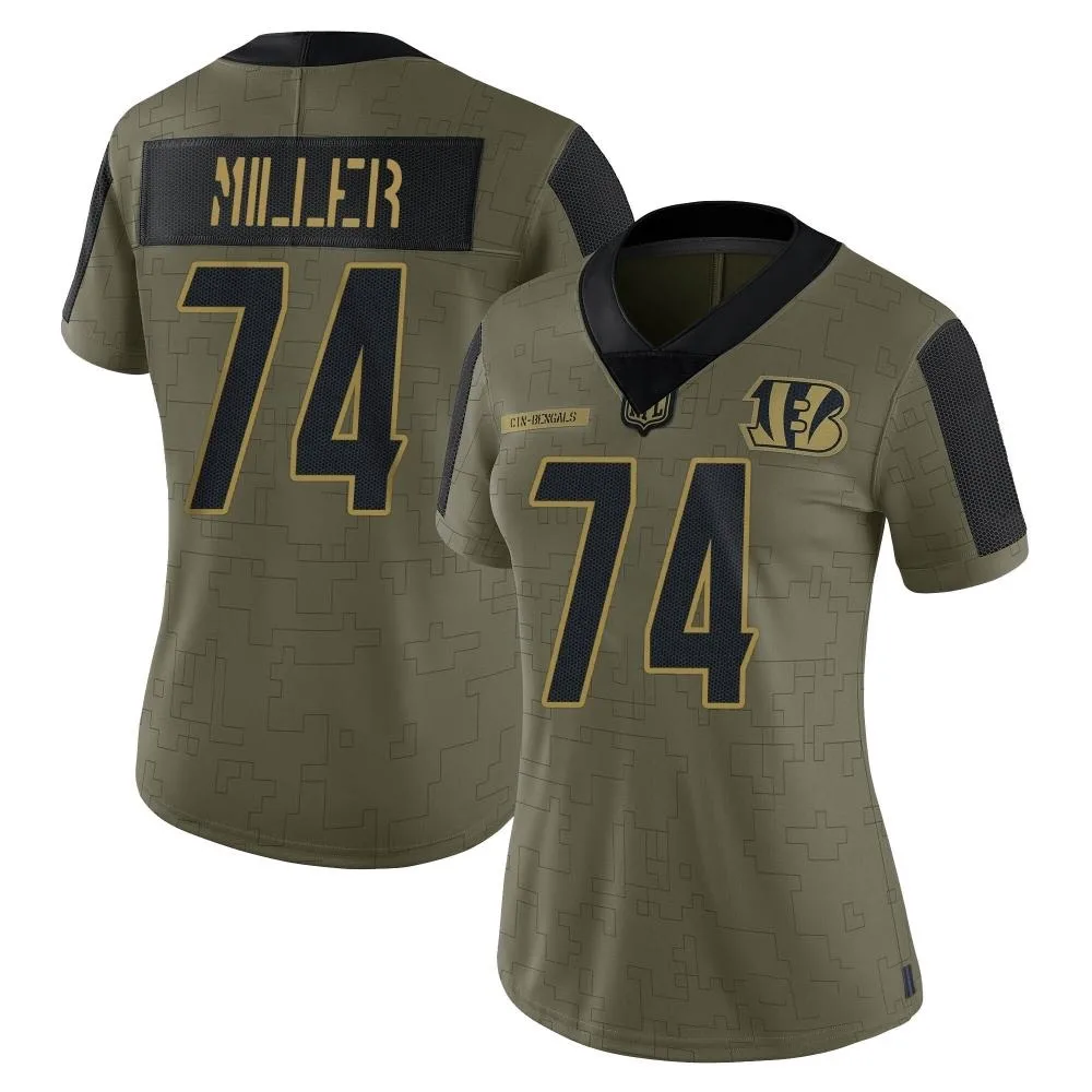 Women's Cincinnati Bengals Eric Miller Nike 2021 Salute To Service Limited Olive Jersey Women's Cincinnati Bengals Eric Miller Nike 2021 Salute To Service Limited Olive Jersey