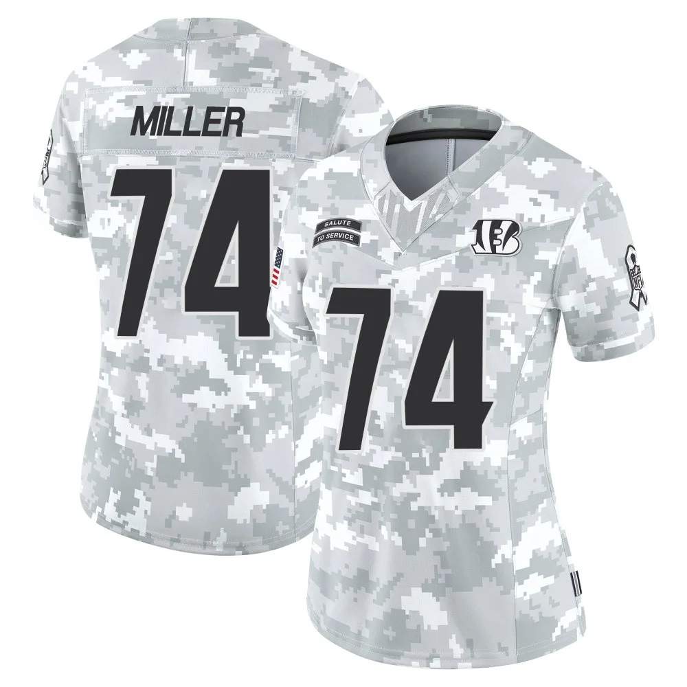 Women's Cincinnati Bengals Eric Miller Nike 2024 Salute to Service Limited Arctic Camo Jersey Women's Cincinnati Bengals Eric Miller Nike 2024 Salute to Service Limited Arctic Camo Jersey
