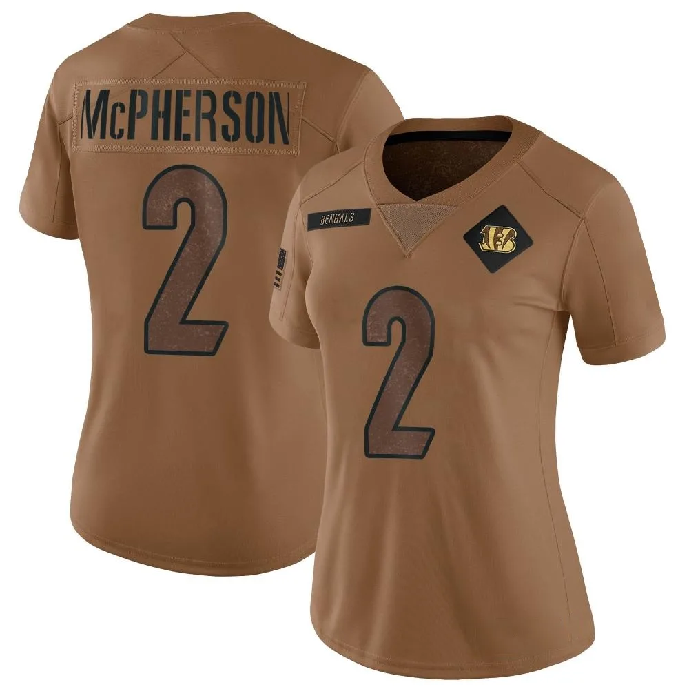 Women's Cincinnati Bengals Evan Mcpherson Nike 2023 Salute To Service Limited Brown Jersey Women's Cincinnati Bengals Evan Mcpherson Nike 2023 Salute To Service Limited Brown Jersey