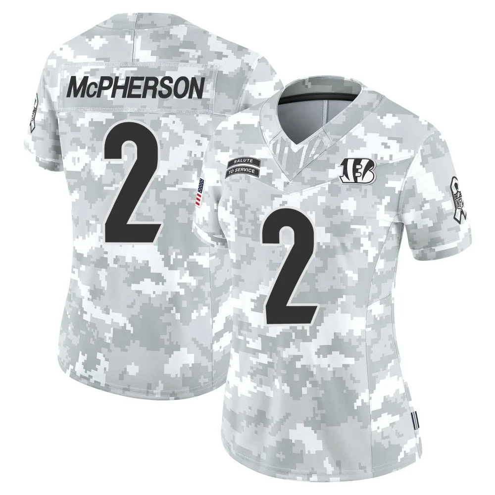 Women's Cincinnati Bengals Evan Mcpherson Nike 2024 Salute to Service Limited Arctic Camo Jersey Women's Cincinnati Bengals Evan Mcpherson Nike 2024 Salute to Service Limited Arctic Camo Jersey
