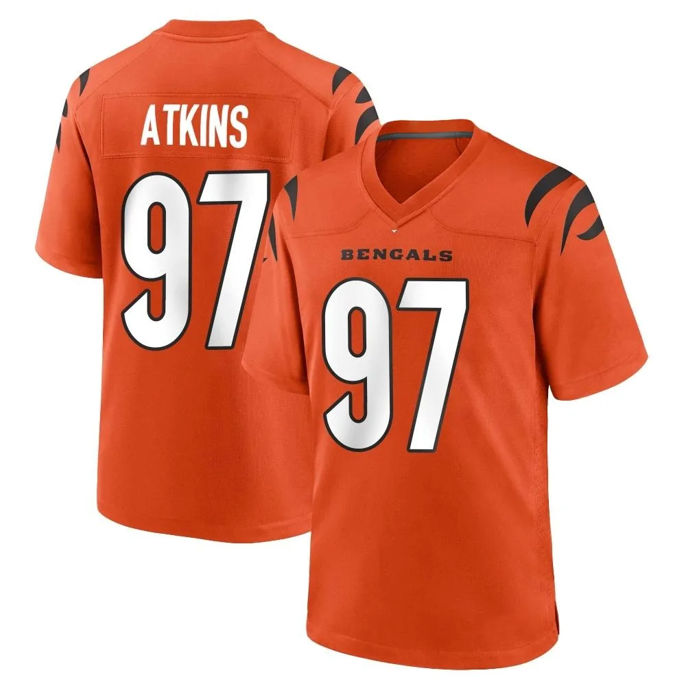 Men's Cincinnati Bengals Geno Atkins Nike Game Orange Jersey Men's Cincinnati Bengals Geno Atkins Nike Game Orange Jersey