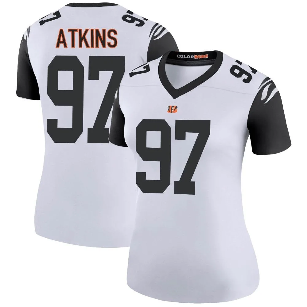 Women's Cincinnati Bengals Geno Atkins Nike Color Rush Legend White Jersey Women's Cincinnati Bengals Geno Atkins Nike Color Rush Legend White Jersey