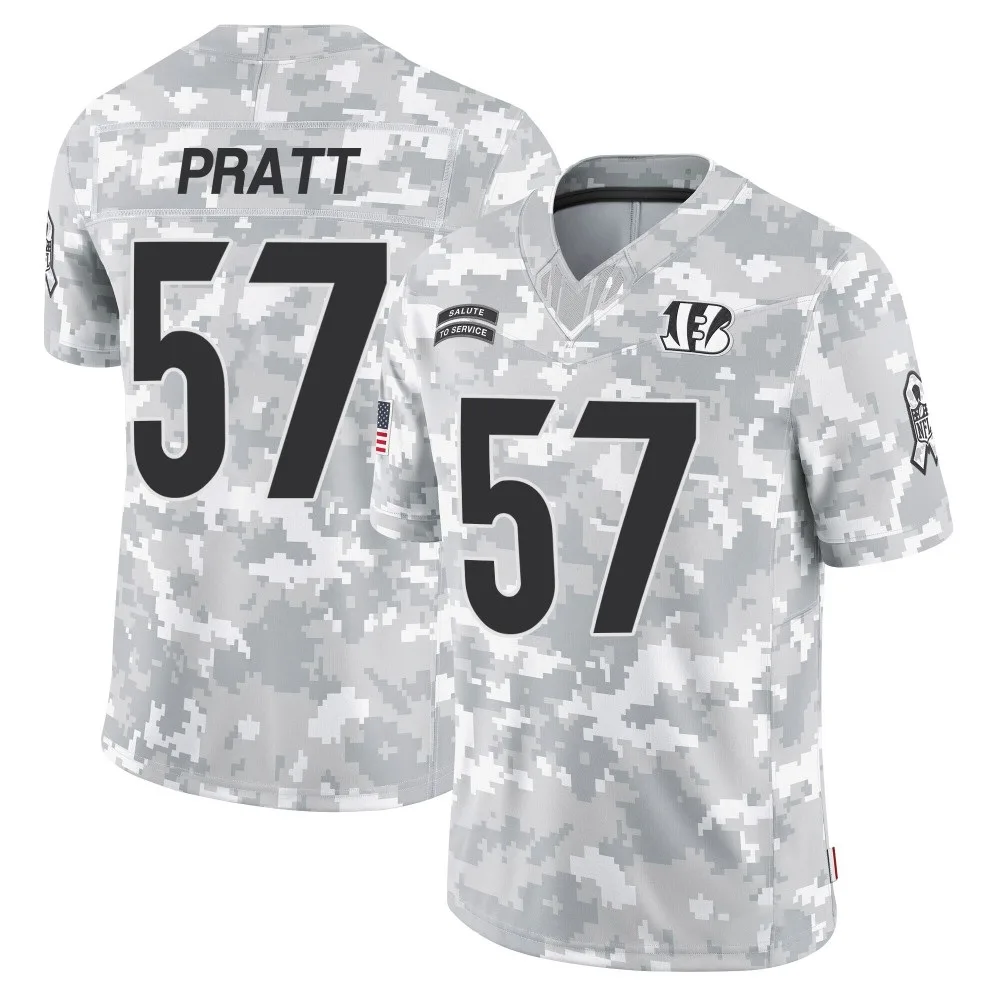 Men's Cincinnati Bengals Germaine Pratt Nike 2024 Salute to Service Limited Arctic Camo Jersey Men's Cincinnati Bengals Germaine Pratt Nike 2024 Salute to Service Limited Arctic Camo Jersey