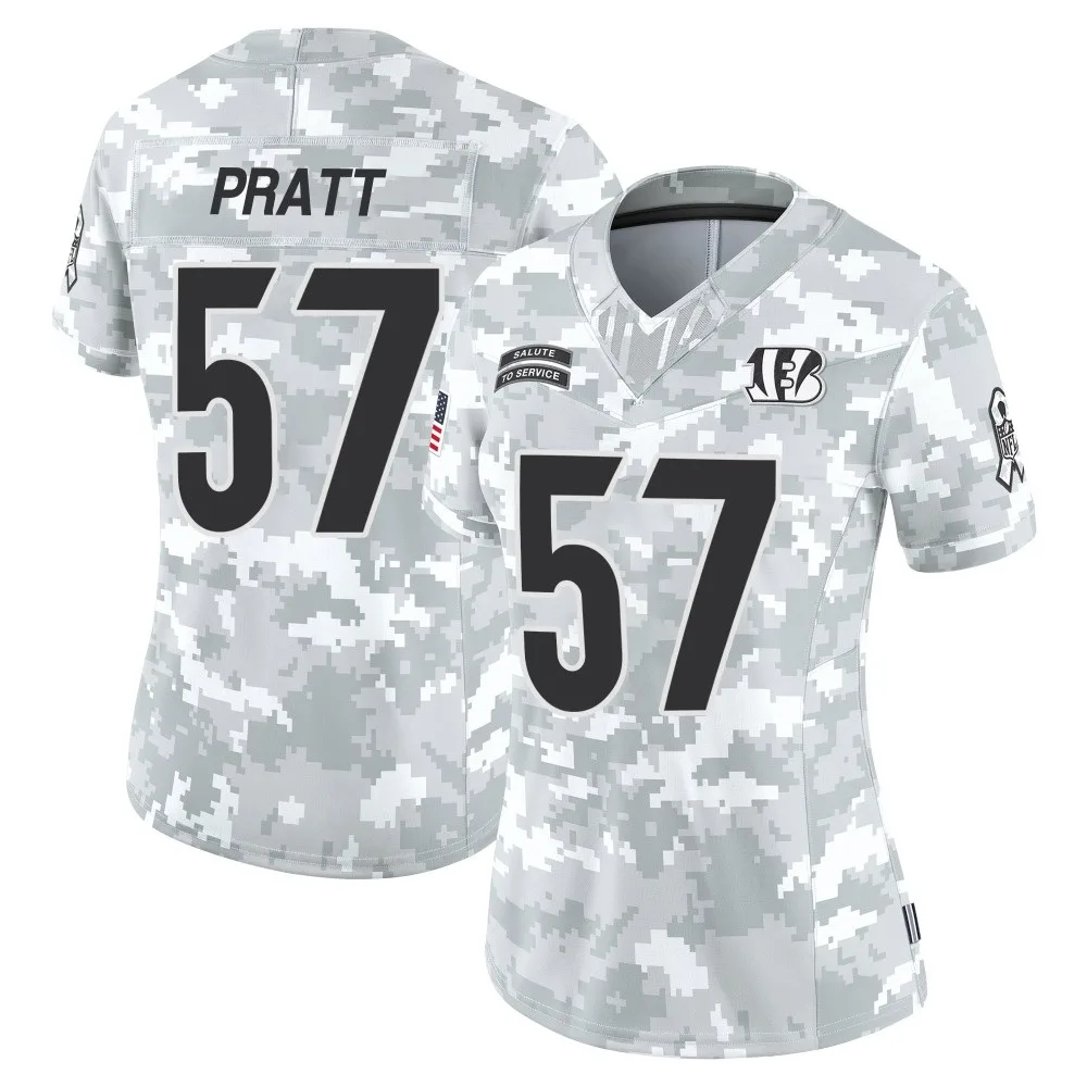 Women's Cincinnati Bengals Germaine Pratt Nike 2024 Salute to Service Limited Arctic Camo Jersey Women's Cincinnati Bengals Germaine Pratt Nike 2024 Salute to Service Limited Arctic Camo Jersey