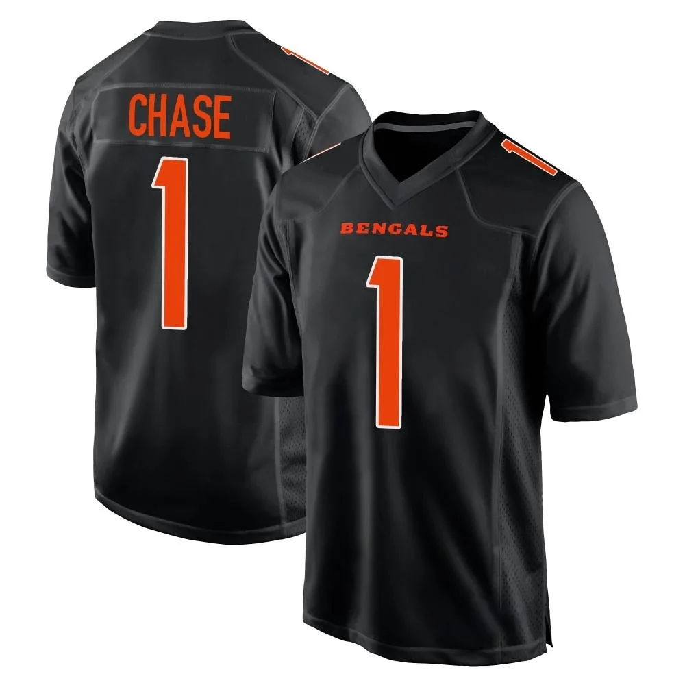 Men's Cincinnati Bengals Ja'marr Chase Nike Fashion Game Black Jersey Men's Cincinnati Bengals Ja'marr Chase Nike Fashion Game Black Jersey