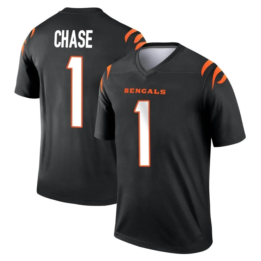 Men's Cincinnati Bengals Ja'marr Chase Nike Legend Black Jersey Men's Cincinnati Bengals Ja'marr Chase Nike Legend Black Jersey