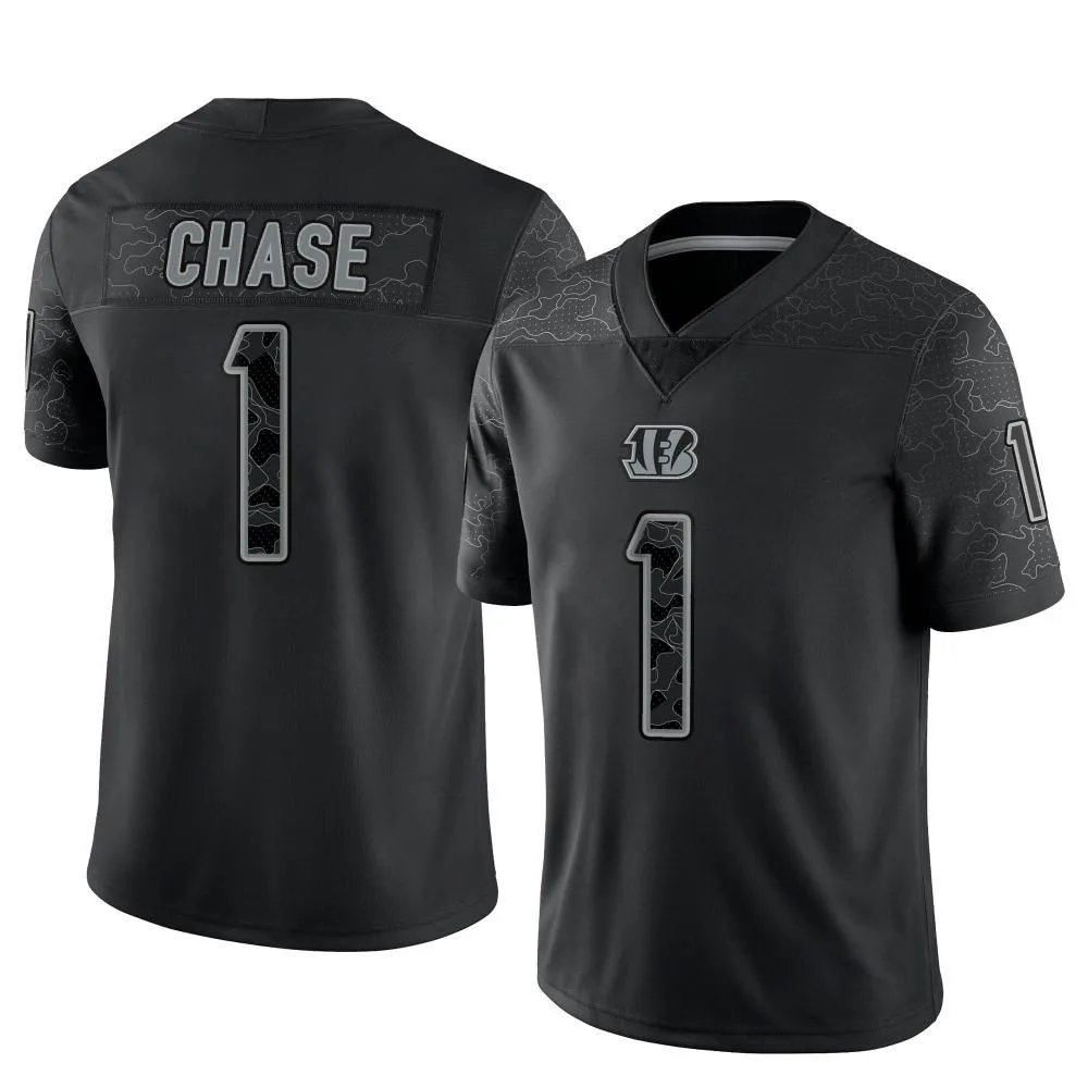 Men's Cincinnati Bengals Ja'marr Chase Nike Reflective Limited Black Jersey Men's Cincinnati Bengals Ja'marr Chase Nike Reflective Limited Black Jersey