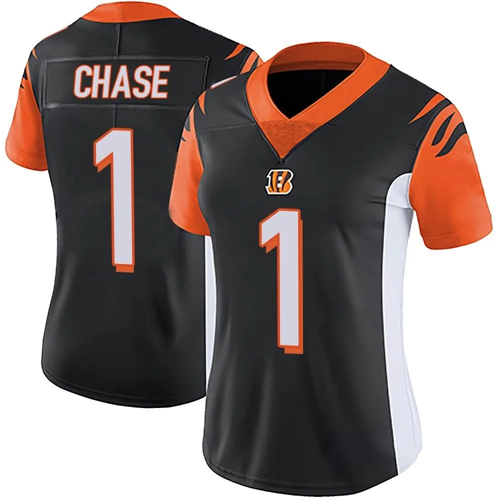 Women's Cincinnati Bengals Ja'marr Chase Nike Team Color Vapor Untouchable Limited Black Jersey Women's Cincinnati Bengals Ja'marr Chase Nike Team Color Vapor Untouchable Limited Black Jersey