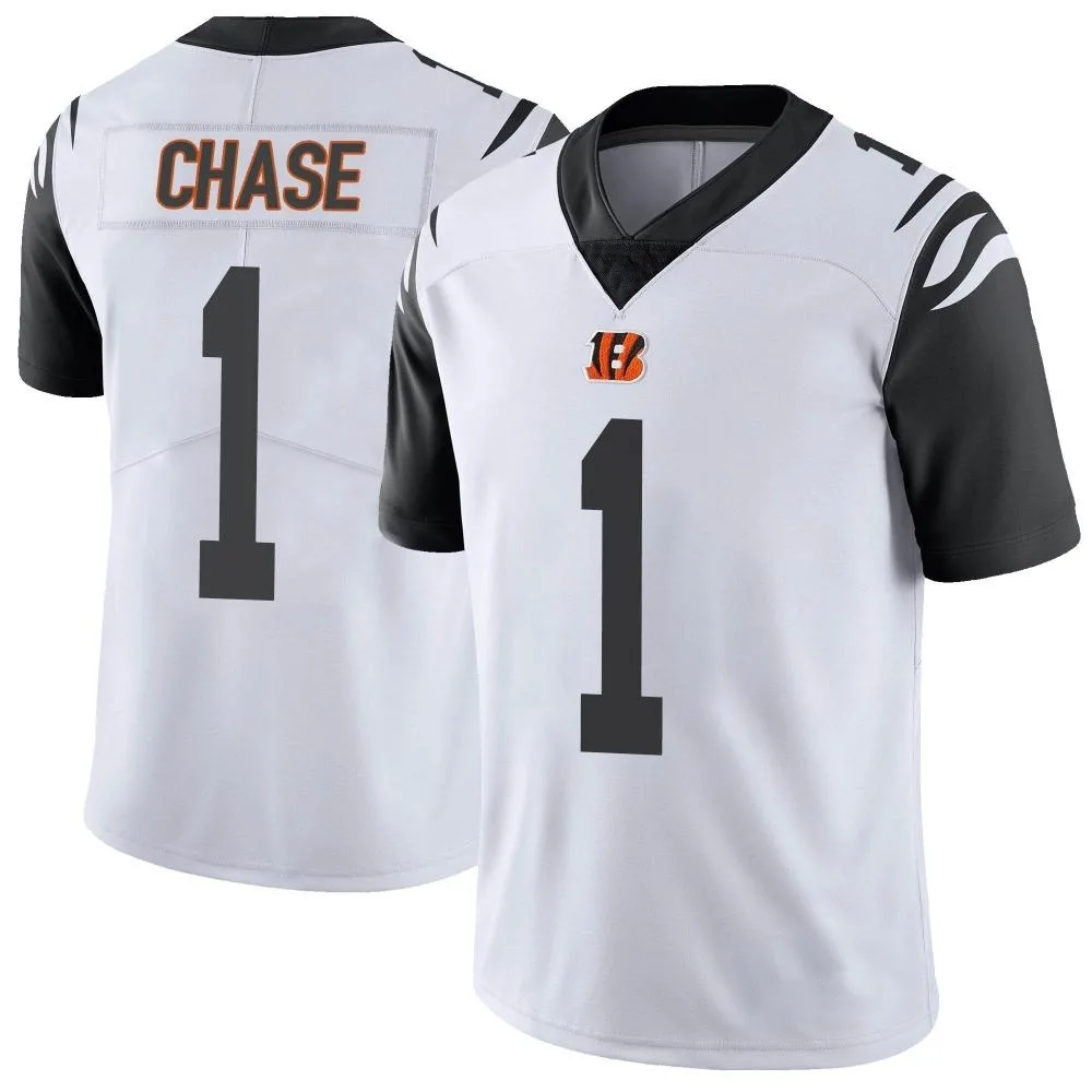 Youth Cincinnati Bengals Ja'marr Chase Nike Color Rush Vapor Untouchable Limited White Jersey Youth Cincinnati Bengals Ja'marr Chase Nike Color Rush Vapor Untouchable Limited White Jersey