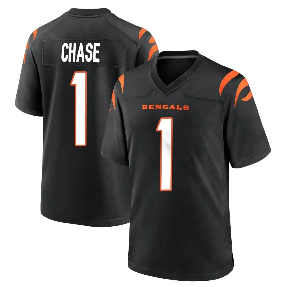 Youth Cincinnati Bengals Ja'marr Chase Nike Team Color Game Black Jersey Youth Cincinnati Bengals Ja'marr Chase Nike Team Color Game Black Jersey