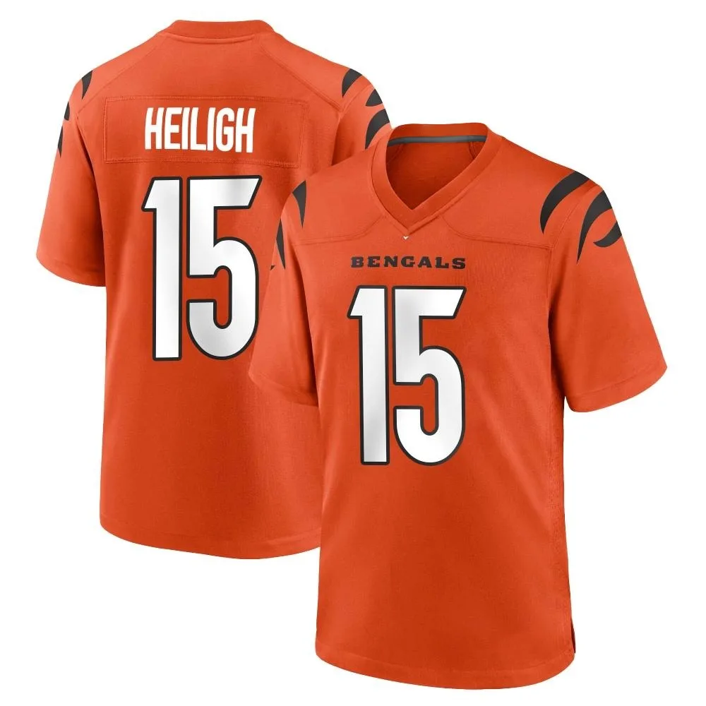 Men's Cincinnati Bengals Jaivon Heiligh Nike Game Orange Jersey Men's Cincinnati Bengals Jaivon Heiligh Nike Game Orange Jersey