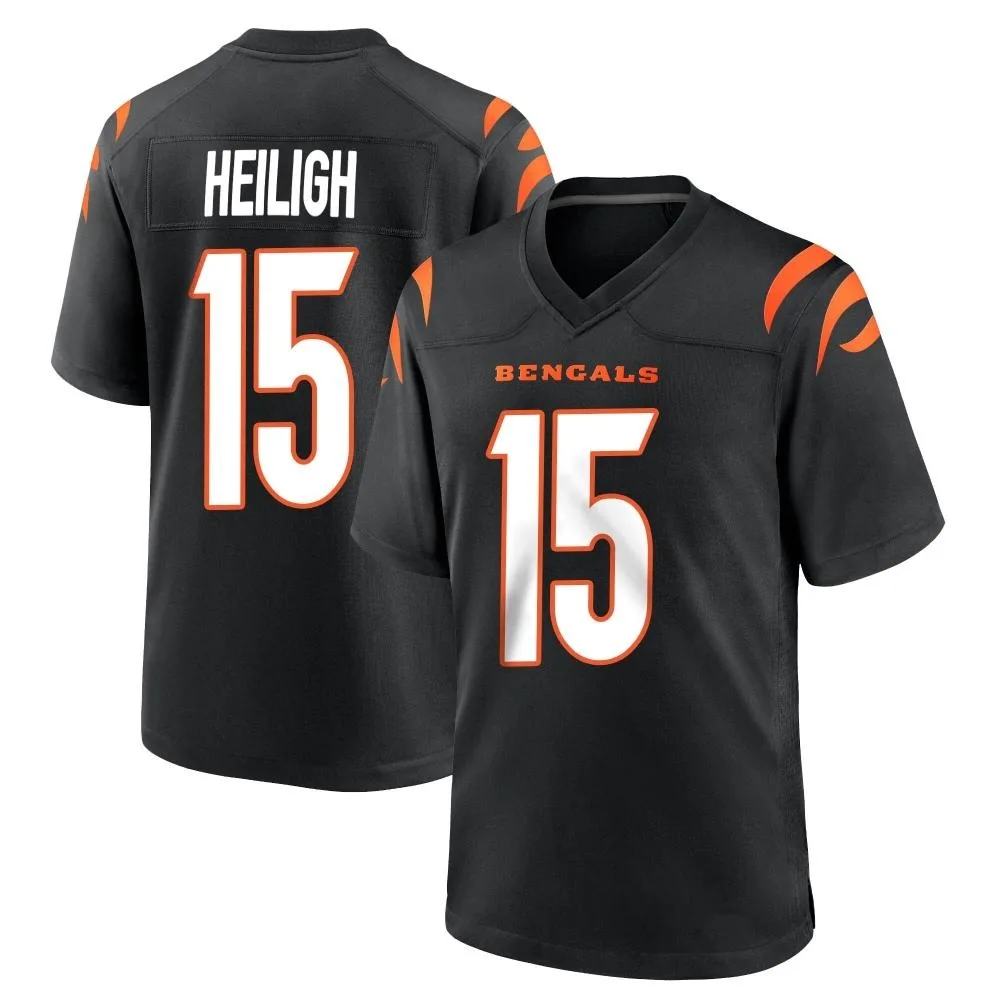 Men's Cincinnati Bengals Jaivon Heiligh Nike Team Color Game Black Jersey Men's Cincinnati Bengals Jaivon Heiligh Nike Team Color Game Black Jersey