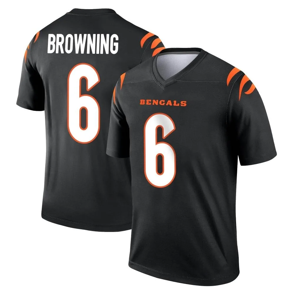 Men's Cincinnati Bengals Jake Browning Nike Legend Black Jersey Men's Cincinnati Bengals Jake Browning Nike Legend Black Jersey
