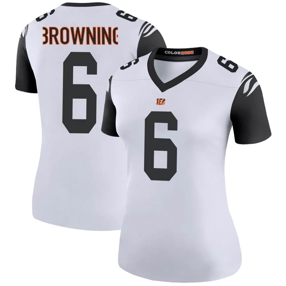 Women's Cincinnati Bengals Jake Browning Nike Color Rush Legend White Jersey Women's Cincinnati Bengals Jake Browning Nike Color Rush Legend White Jersey
