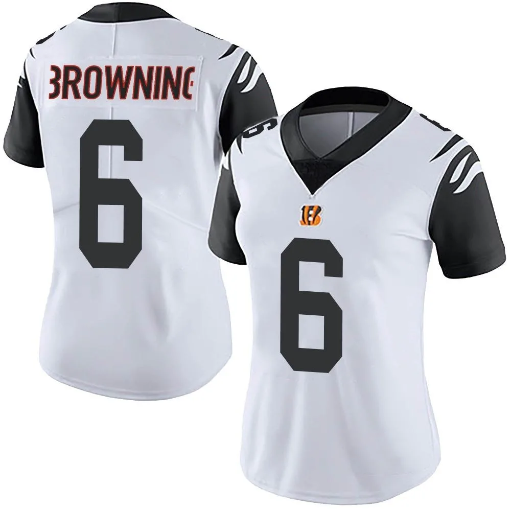 Women's Cincinnati Bengals Jake Browning Nike Color Rush Vapor Untouchable Limited White Jersey Women's Cincinnati Bengals Jake Browning Nike Color Rush Vapor Untouchable Limited White Jersey