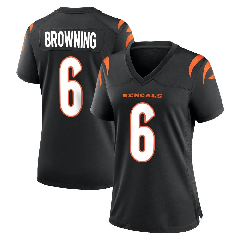 Women's Cincinnati Bengals Jake Browning Nike Team Color Game Black Jersey Women's Cincinnati Bengals Jake Browning Nike Team Color Game Black Jersey
