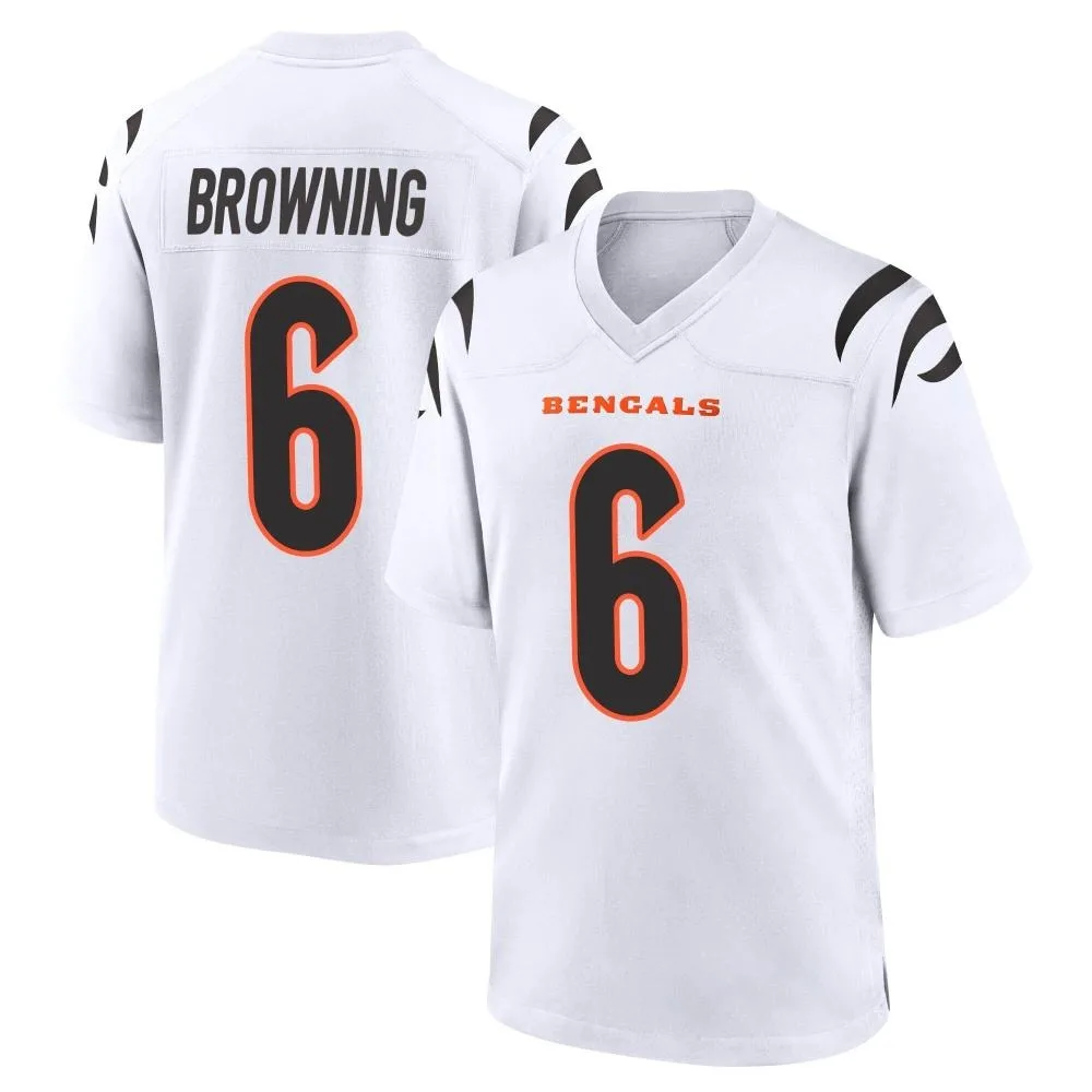 Youth Cincinnati Bengals Jake Browning Nike Game White Jersey Youth Cincinnati Bengals Jake Browning Nike Game White Jersey