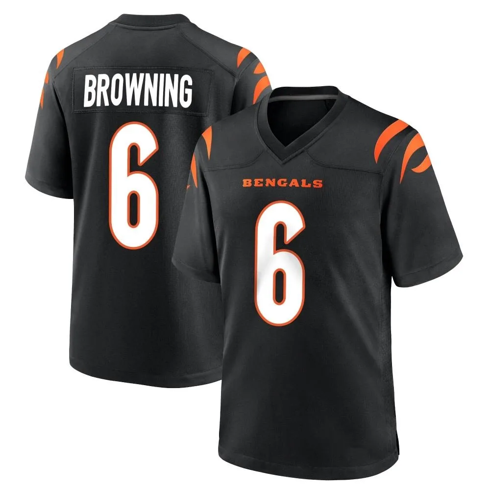 Youth Cincinnati Bengals Jake Browning Nike Team Color Game Black Jersey Youth Cincinnati Bengals Jake Browning Nike Team Color Game Black Jersey