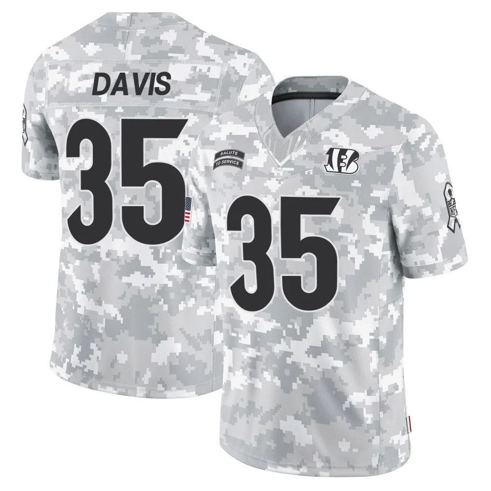 Men's Cincinnati Bengals Jalen Davis Nike 2024 Salute to Service Limited Arctic Camo Jersey Men's Cincinnati Bengals Jalen Davis Nike 2024 Salute to Service Limited Arctic Camo Jersey
