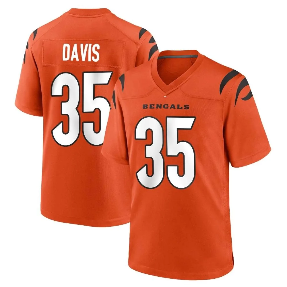 Men's Cincinnati Bengals Jalen Davis Nike Game Orange Jersey Men's Cincinnati Bengals Jalen Davis Nike Game Orange Jersey