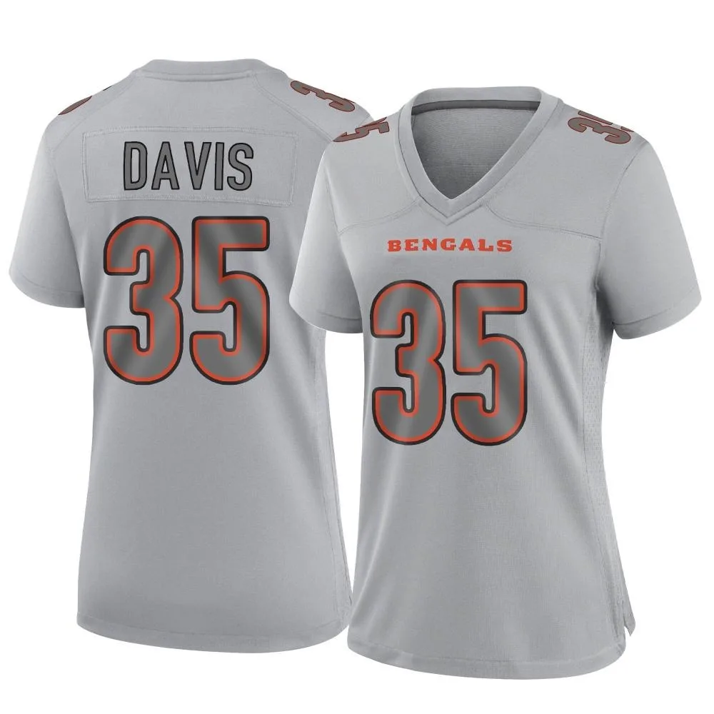 Women's Cincinnati Bengals Jalen Davis Nike Atmosphere Fashion Game Gray Jersey Women's Cincinnati Bengals Jalen Davis Nike Atmosphere Fashion Game Gray Jersey