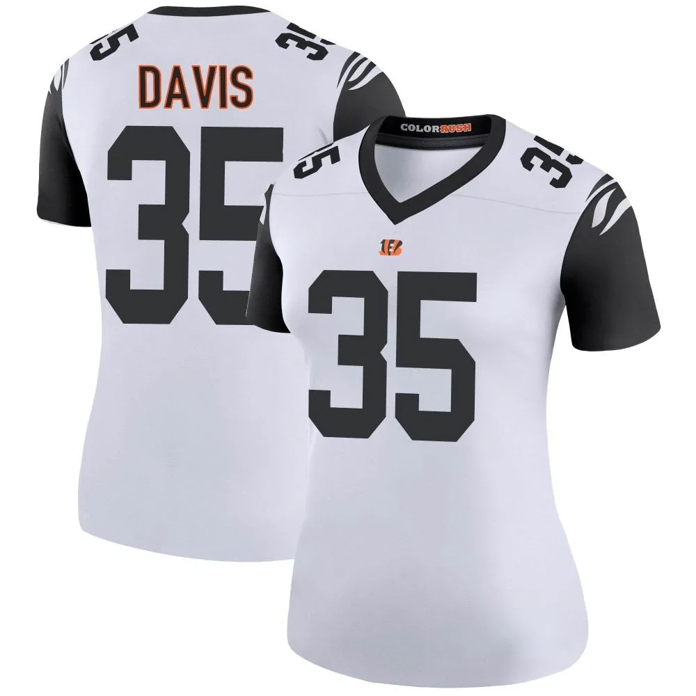 Women's Cincinnati Bengals Jalen Davis Nike Color Rush Legend White Jersey Women's Cincinnati Bengals Jalen Davis Nike Color Rush Legend White Jersey