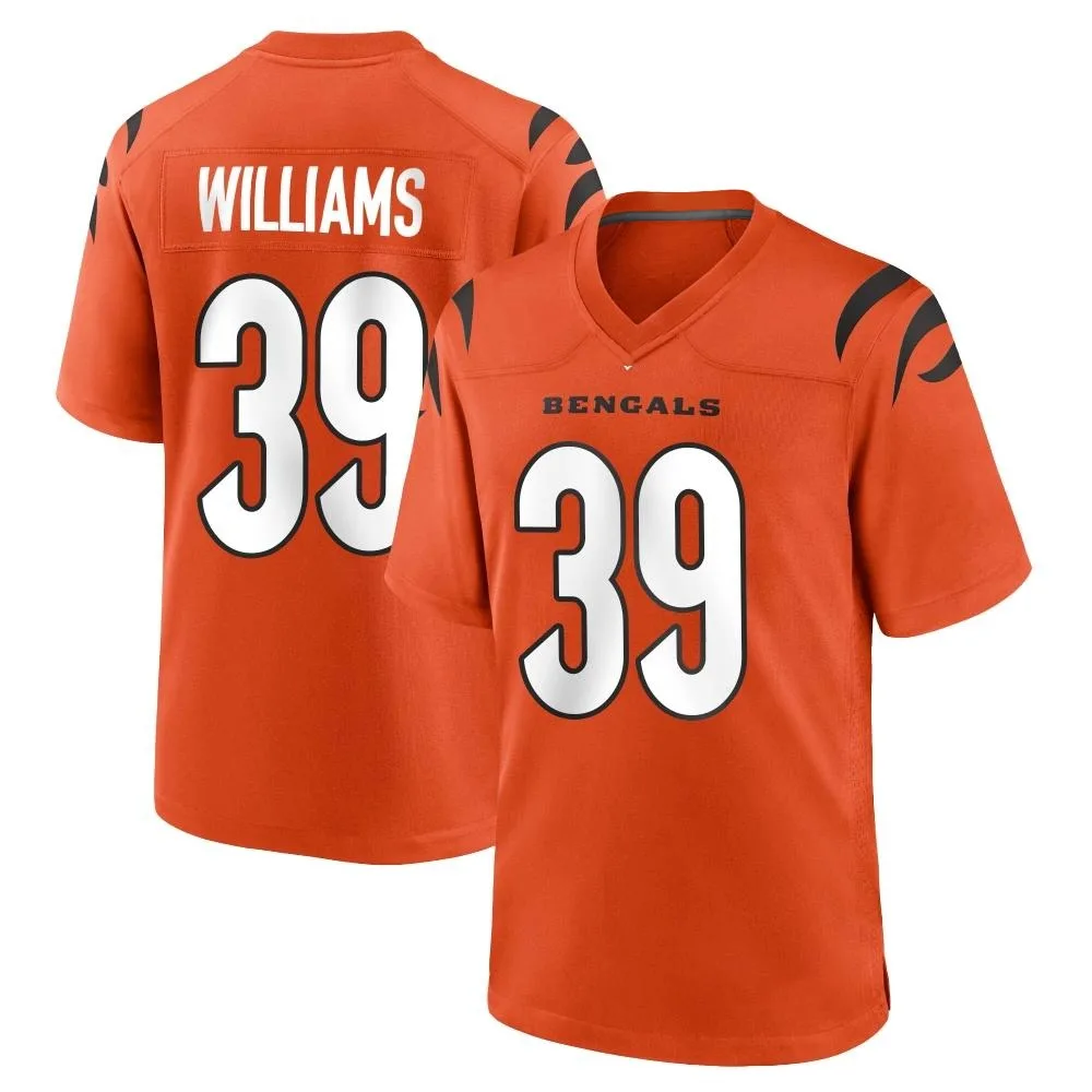 Men's Cincinnati Bengals Jarveon Williams Nike Game Orange Jersey Men's Cincinnati Bengals Jarveon Williams Nike Game Orange Jersey