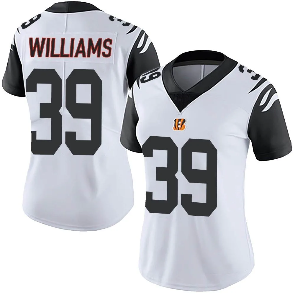 Women's Cincinnati Bengals Jarveon Williams Nike Color Rush Vapor Untouchable Limited White Jersey Women's Cincinnati Bengals Jarveon Williams Nike Color Rush Vapor Untouchable Limited White Jersey