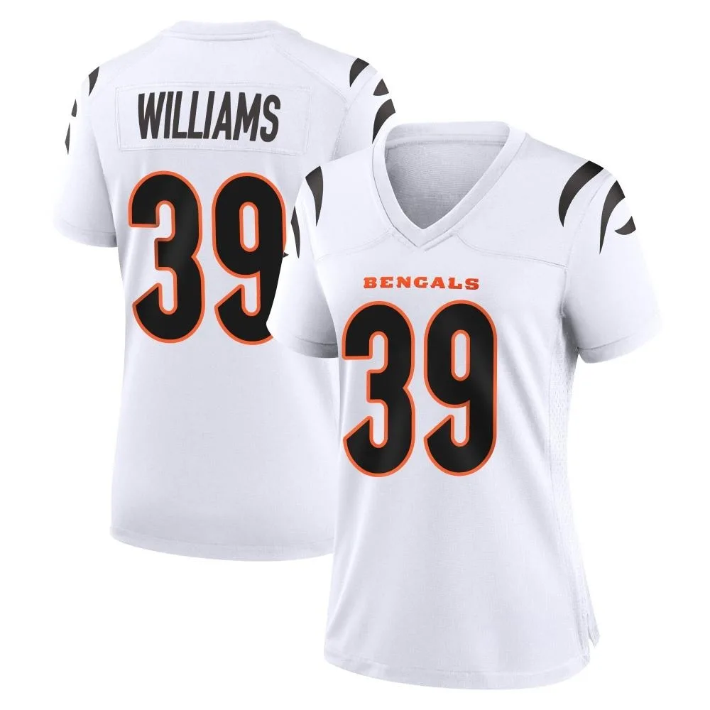 Women's Cincinnati Bengals Jarveon Williams Nike Game White Jersey Women's Cincinnati Bengals Jarveon Williams Nike Game White Jersey