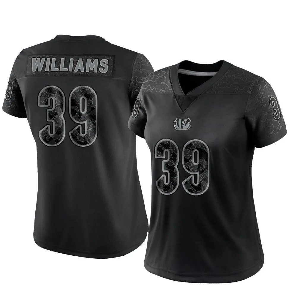 Women's Cincinnati Bengals Jarveon Williams Nike Reflective Limited Black Jersey Women's Cincinnati Bengals Jarveon Williams Nike Reflective Limited Black Jersey