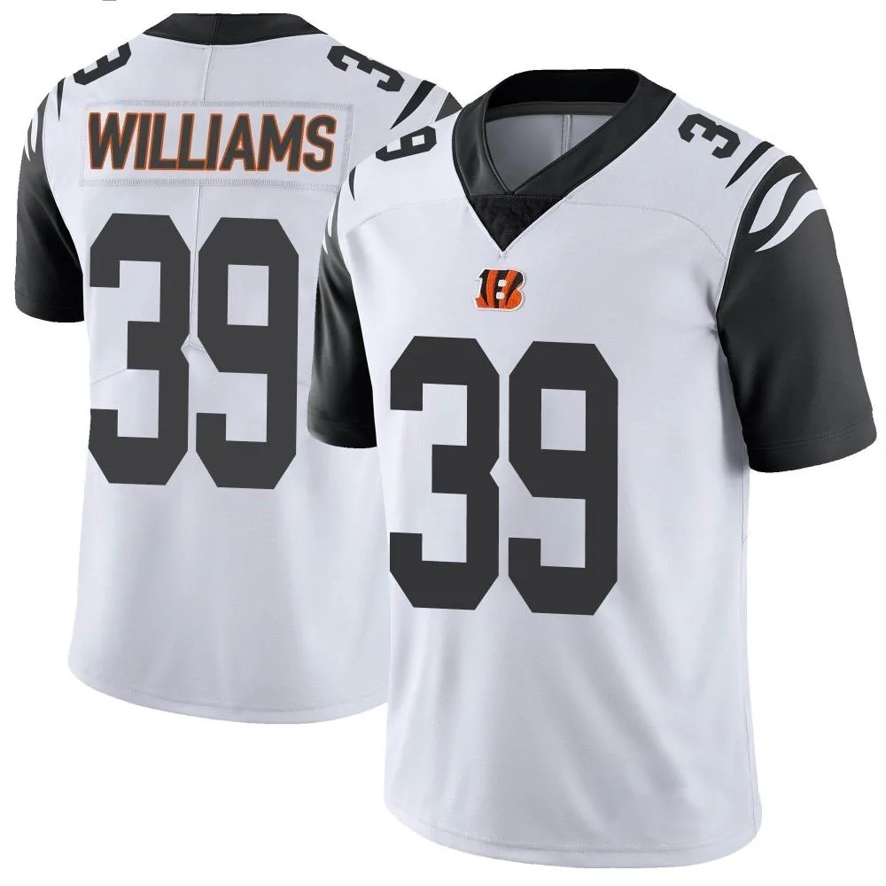 Youth Cincinnati Bengals Jarveon Williams Nike Color Rush Vapor Untouchable Limited White Jersey Youth Cincinnati Bengals Jarveon Williams Nike Color Rush Vapor Untouchable Limited White Jersey