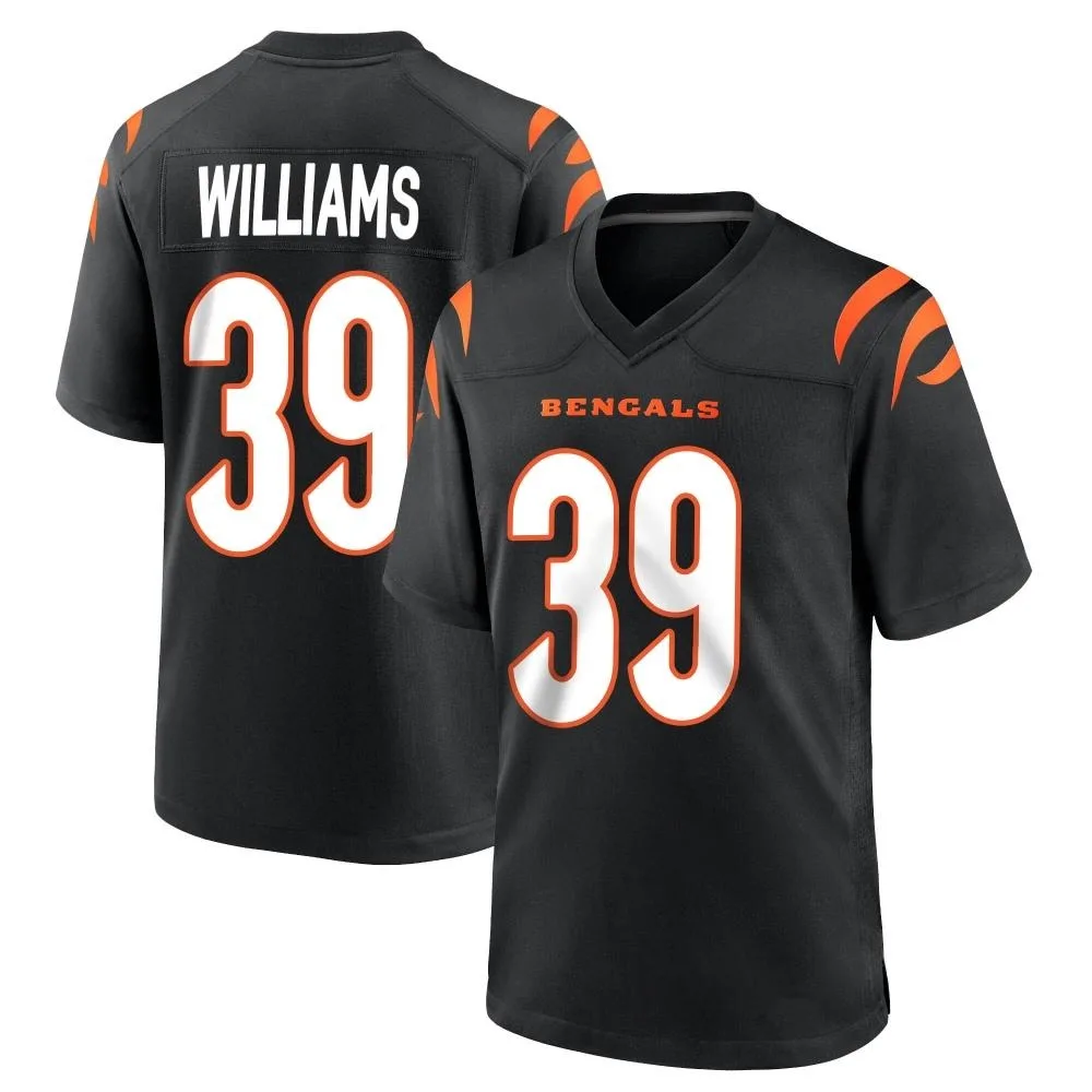 Youth Cincinnati Bengals Jarveon Williams Nike Team Color Game Black Jersey Youth Cincinnati Bengals Jarveon Williams Nike Team Color Game Black Jersey