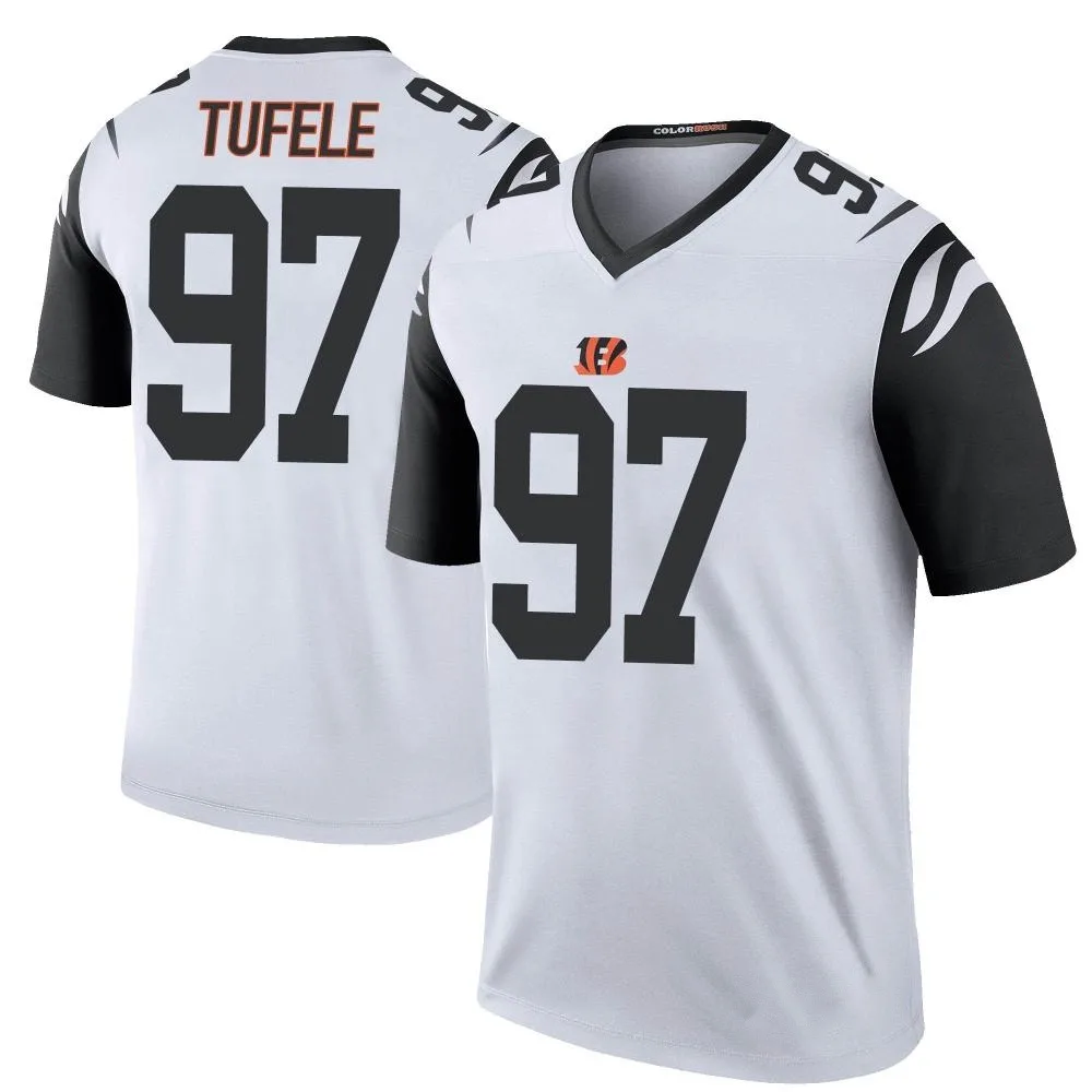Men's Cincinnati Bengals Jay Tufele Nike Color Rush Legend White Jersey Men's Cincinnati Bengals Jay Tufele Nike Color Rush Legend White Jersey