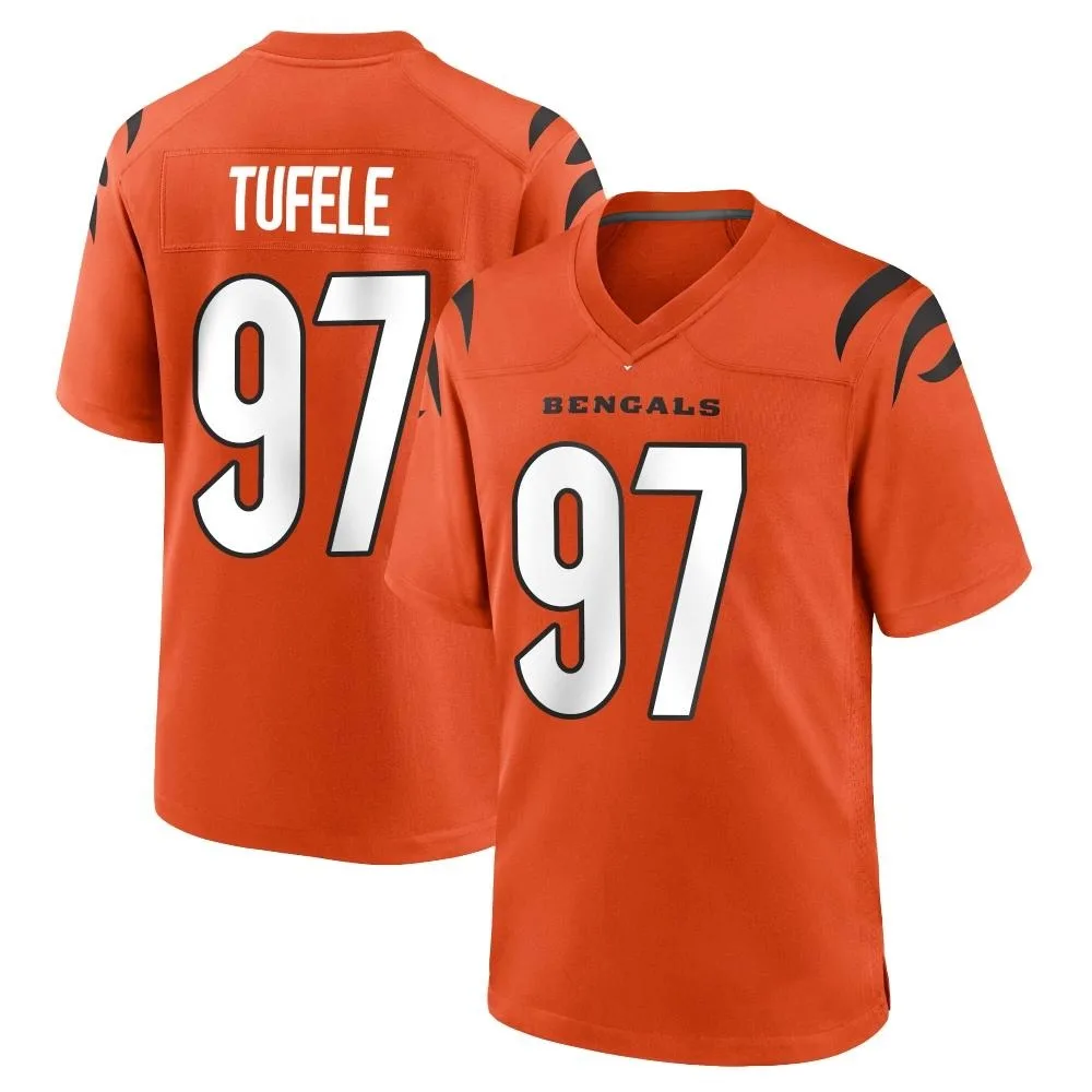 Men's Cincinnati Bengals Jay Tufele Nike Game Orange Jersey Men's Cincinnati Bengals Jay Tufele Nike Game Orange Jersey