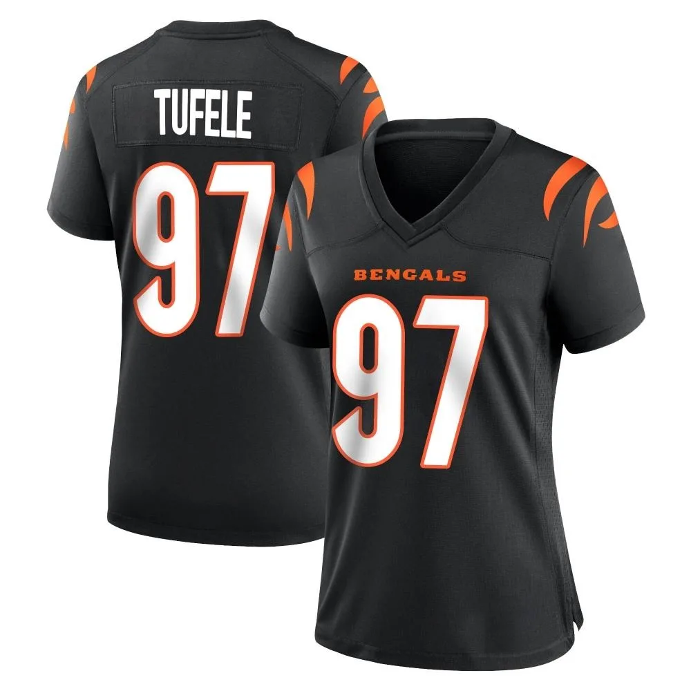 Women's Cincinnati Bengals Jay Tufele Nike Team Color Game Black Jersey Women's Cincinnati Bengals Jay Tufele Nike Team Color Game Black Jersey