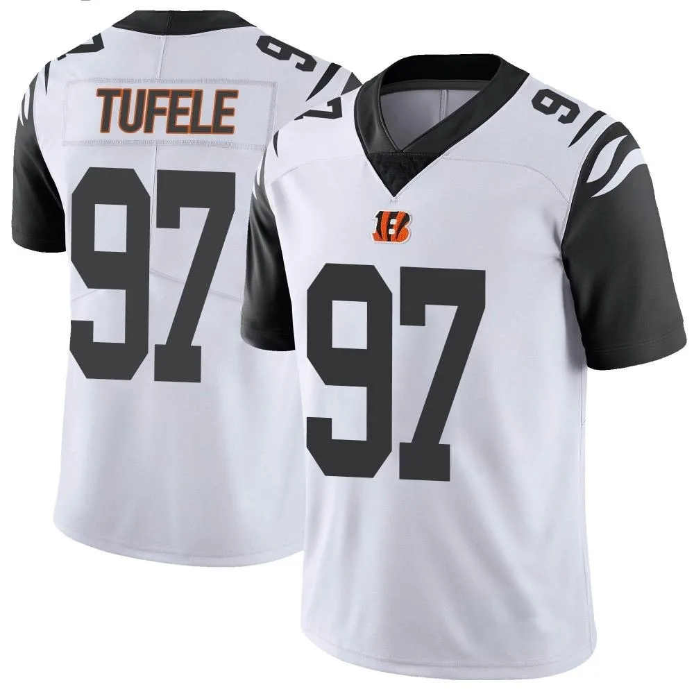 Youth Cincinnati Bengals Jay Tufele Nike Color Rush Vapor Untouchable Limited White Jersey Youth Cincinnati Bengals Jay Tufele Nike Color Rush Vapor Untouchable Limited White Jersey