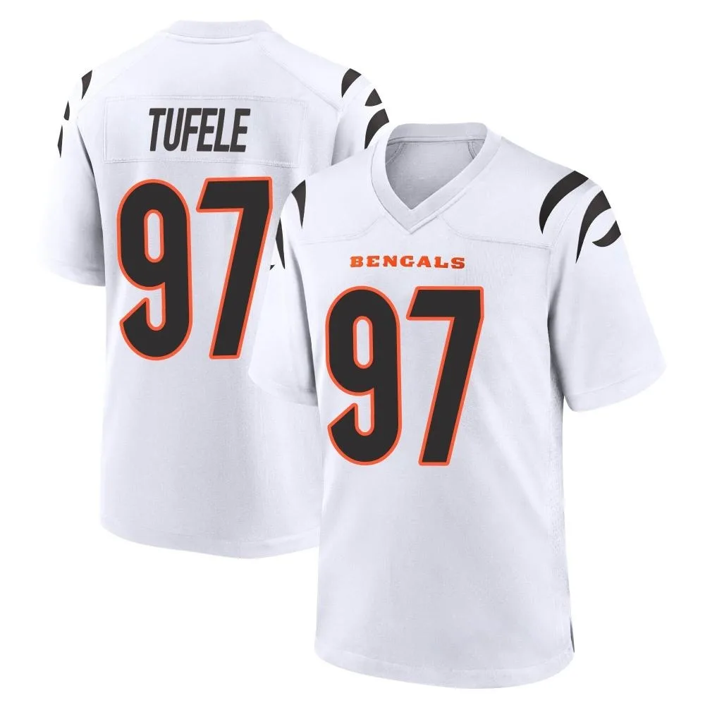 Youth Cincinnati Bengals Jay Tufele Nike Game White Jersey Youth Cincinnati Bengals Jay Tufele Nike Game White Jersey