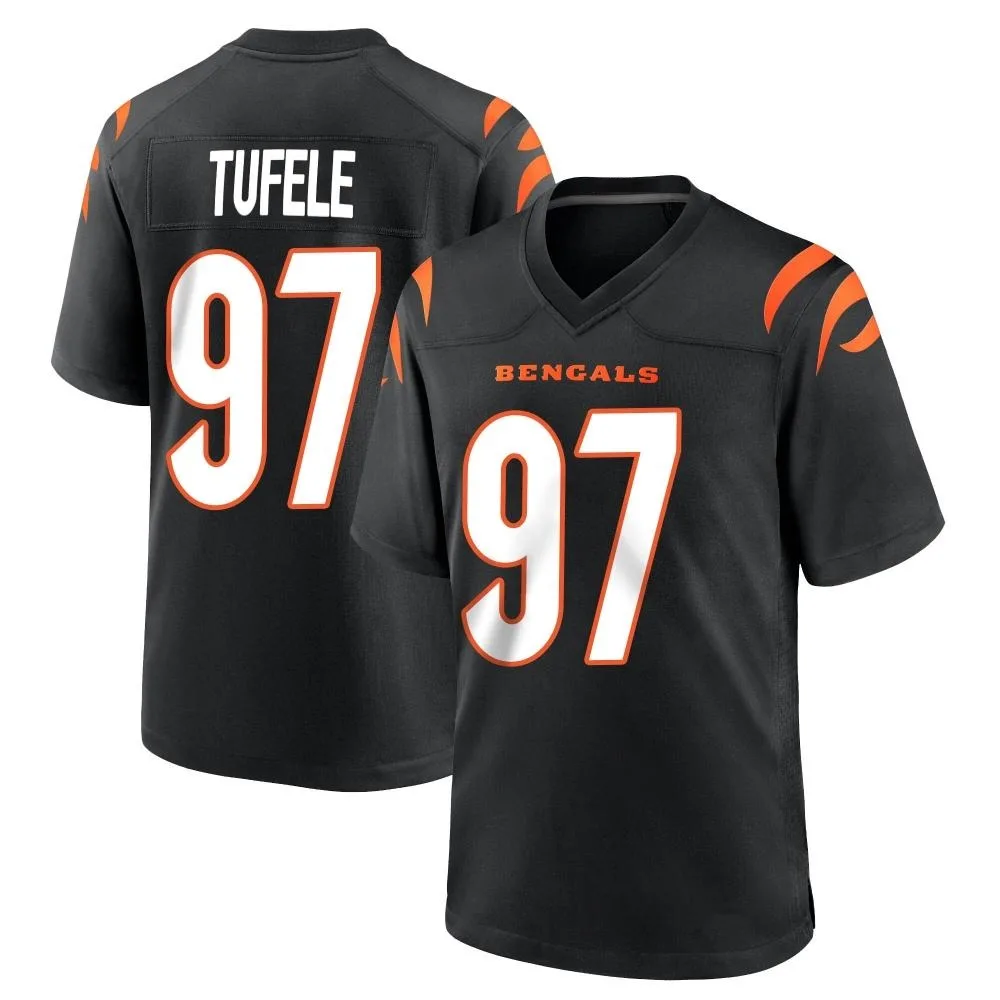 Youth Cincinnati Bengals Jay Tufele Nike Team Color Game Black Jersey Youth Cincinnati Bengals Jay Tufele Nike Team Color Game Black Jersey