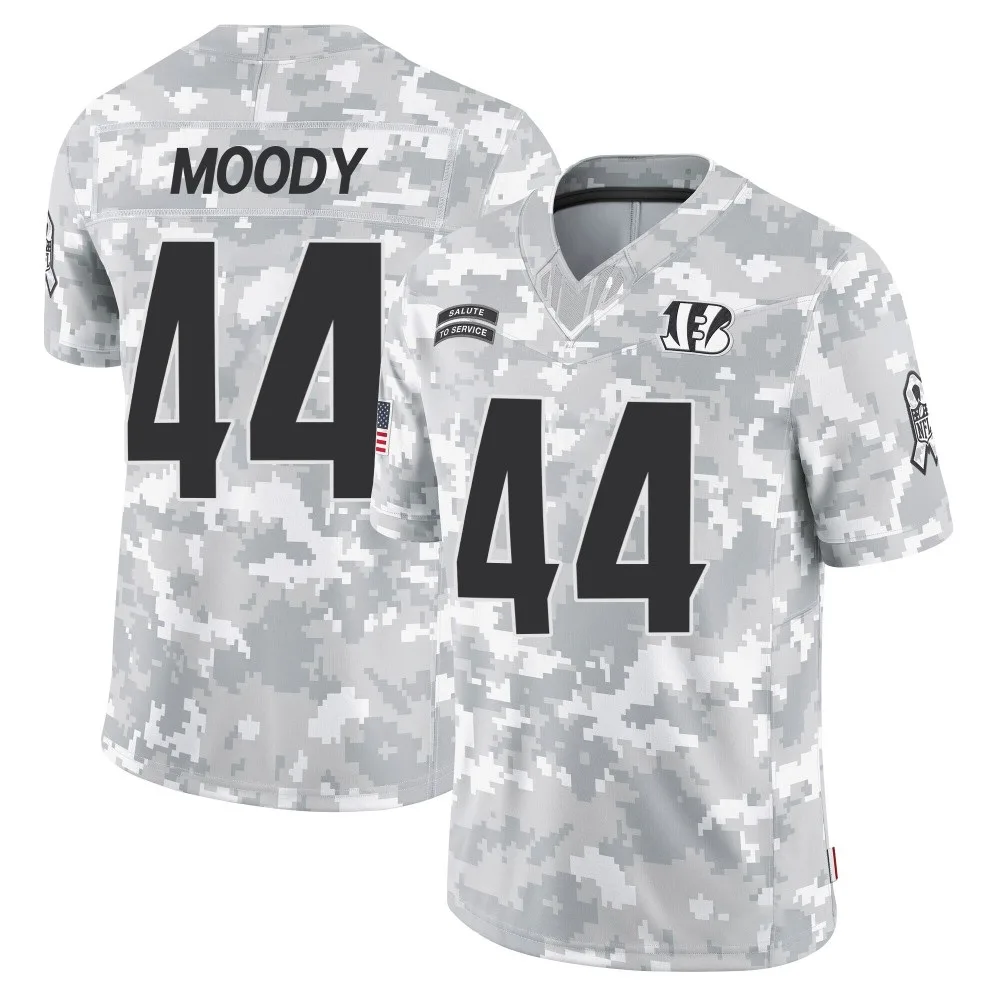 Men's Cincinnati Bengals Jaylen Moody Nike 2024 Salute to Service Limited Arctic Camo Jersey Men's Cincinnati Bengals Jaylen Moody Nike 2024 Salute to Service Limited Arctic Camo Jersey