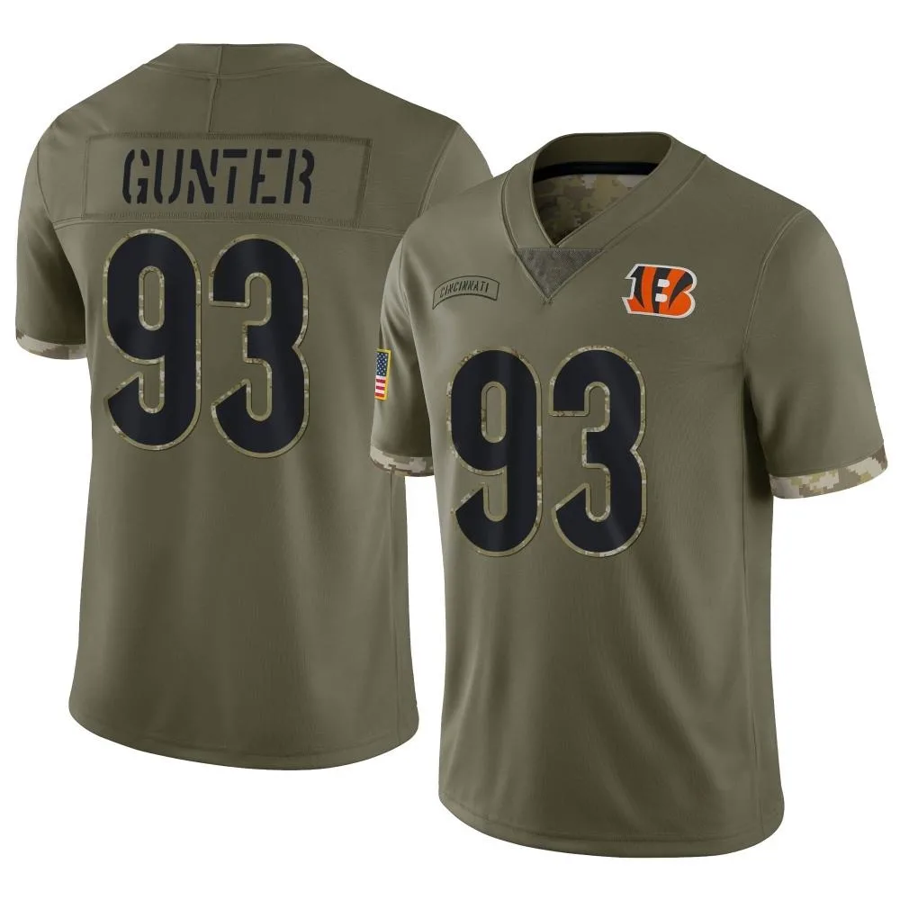 Men's Cincinnati Bengals Jeff Gunter Nike 2022 Salute To Service Limited Olive Jersey Men's Cincinnati Bengals Jeff Gunter Nike 2022 Salute To Service Limited Olive Jersey
