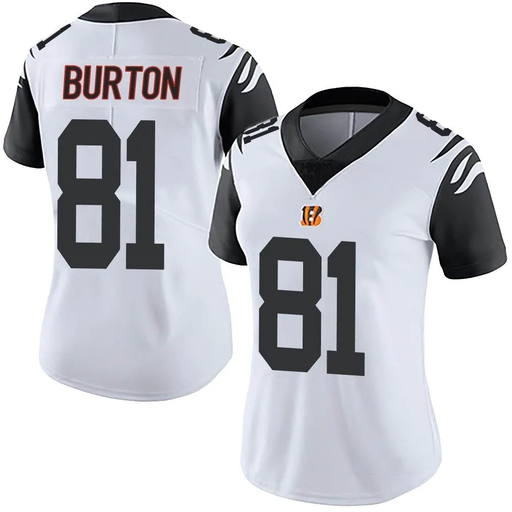 Women's Cincinnati Bengals Jermaine Burton Nike Color Rush Vapor Untouchable Limited White Jersey Women's Cincinnati Bengals Jermaine Burton Nike Color Rush Vapor Untouchable Limited White Jersey