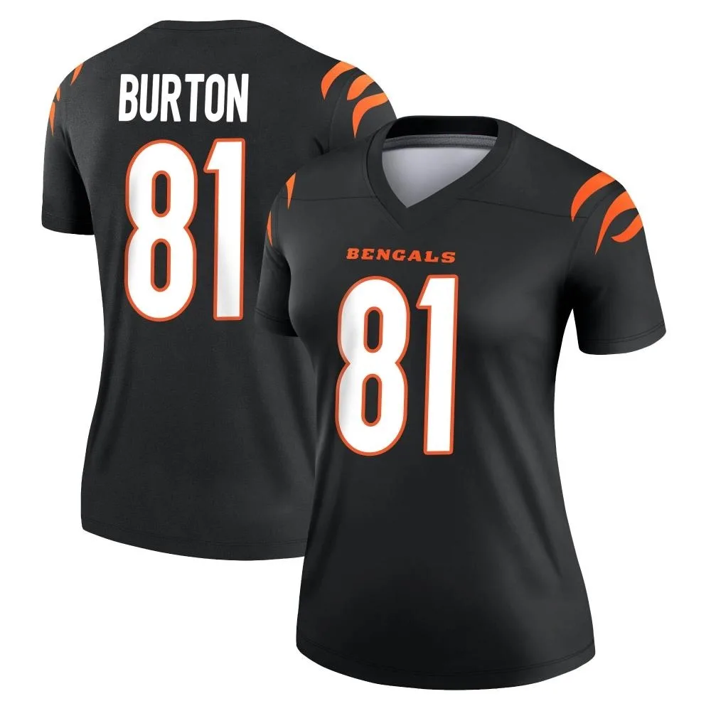 Women's Cincinnati Bengals Jermaine Burton Nike Legend Black Jersey Women's Cincinnati Bengals Jermaine Burton Nike Legend Black Jersey