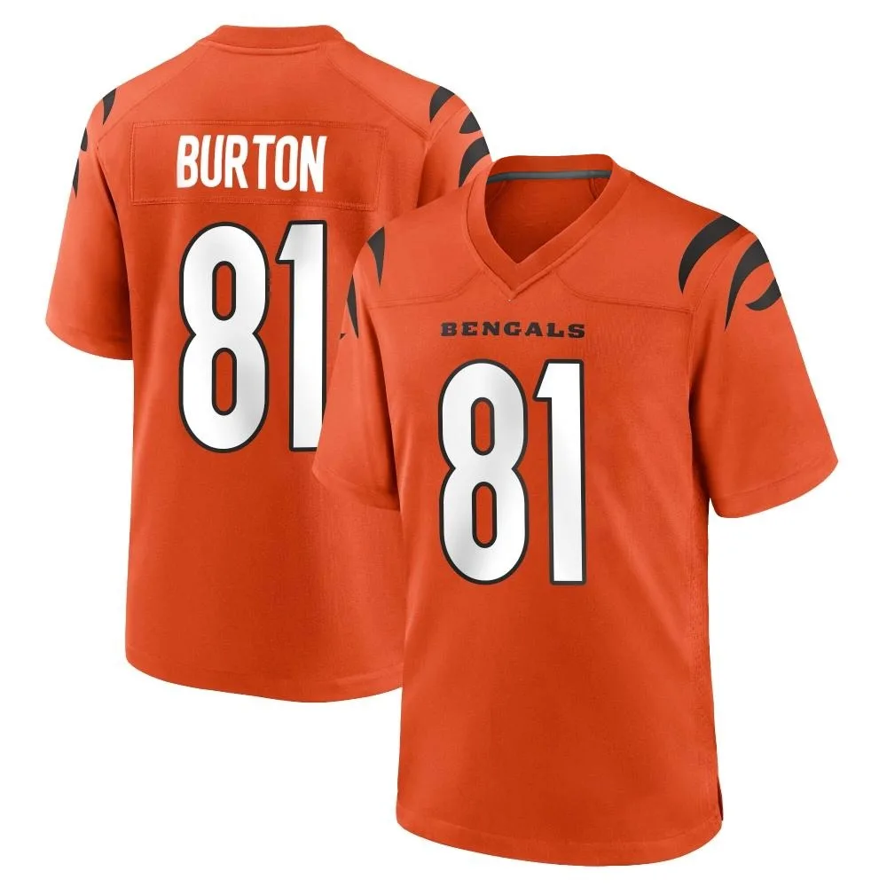 Youth Cincinnati Bengals Jermaine Burton Nike Game Orange Jersey Youth Cincinnati Bengals Jermaine Burton Nike Game Orange Jersey