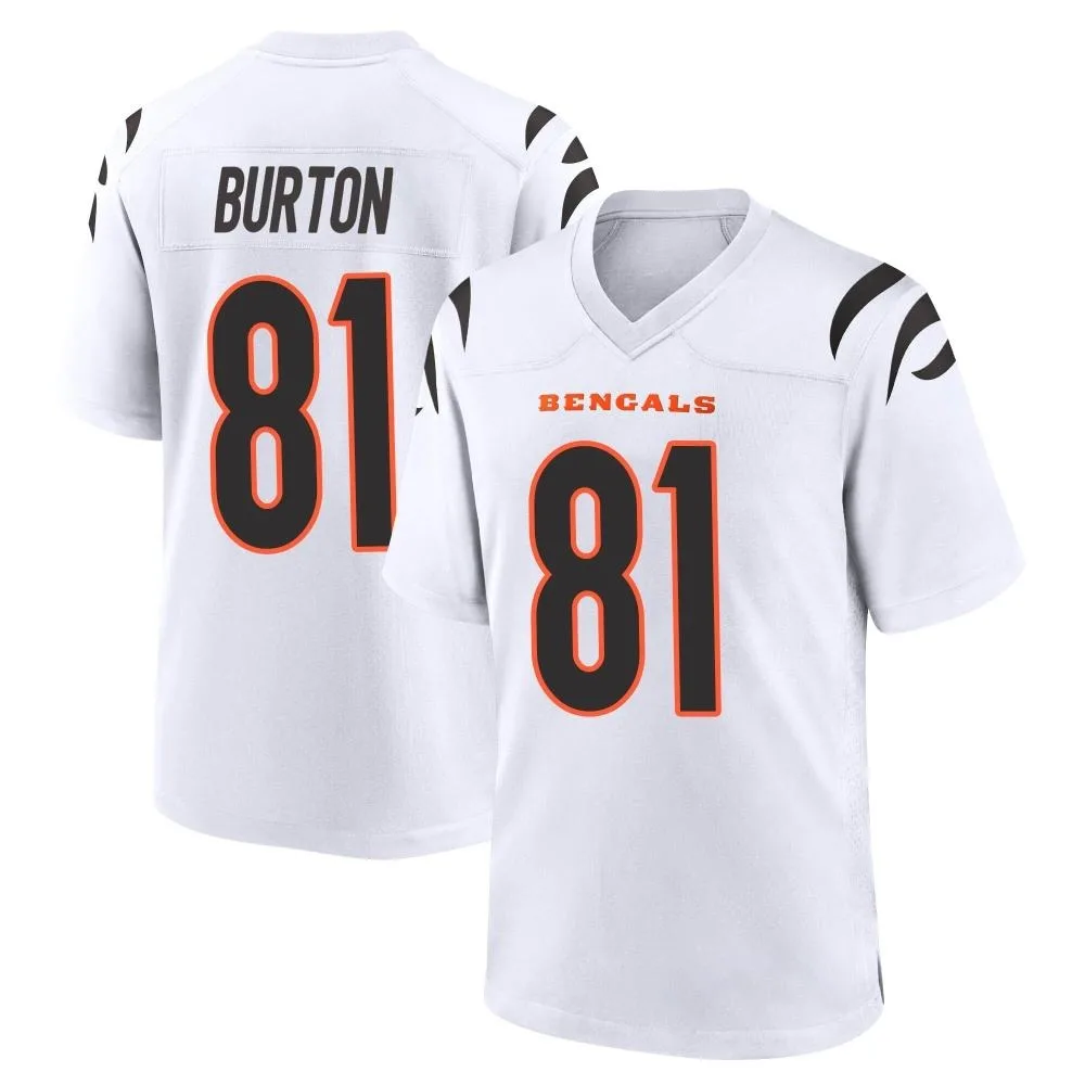 Youth Cincinnati Bengals Jermaine Burton Nike Game White Jersey Youth Cincinnati Bengals Jermaine Burton Nike Game White Jersey