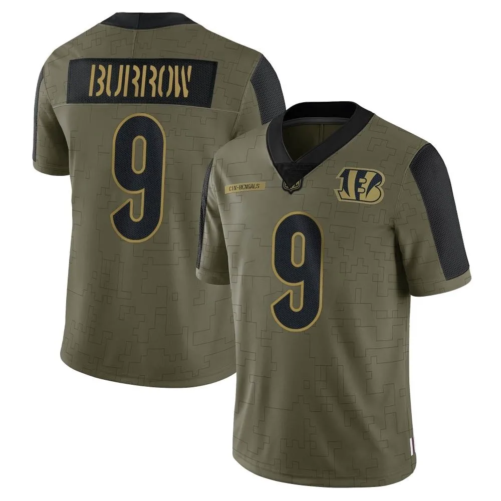 Men's Cincinnati Bengals Joe Burrow Nike 2021 Salute To Service Limited Olive Jersey Men's Cincinnati Bengals Joe Burrow Nike 2021 Salute To Service Limited Olive Jersey