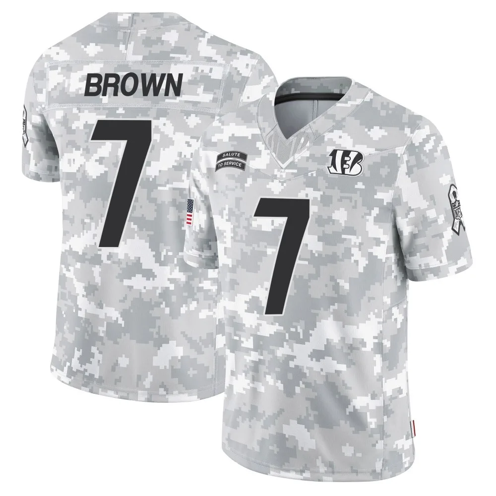 Men's Cincinnati Bengals Jon Brown Nike 2024 Salute to Service Limited Arctic Camo Jersey Men's Cincinnati Bengals Jon Brown Nike 2024 Salute to Service Limited Arctic Camo Jersey